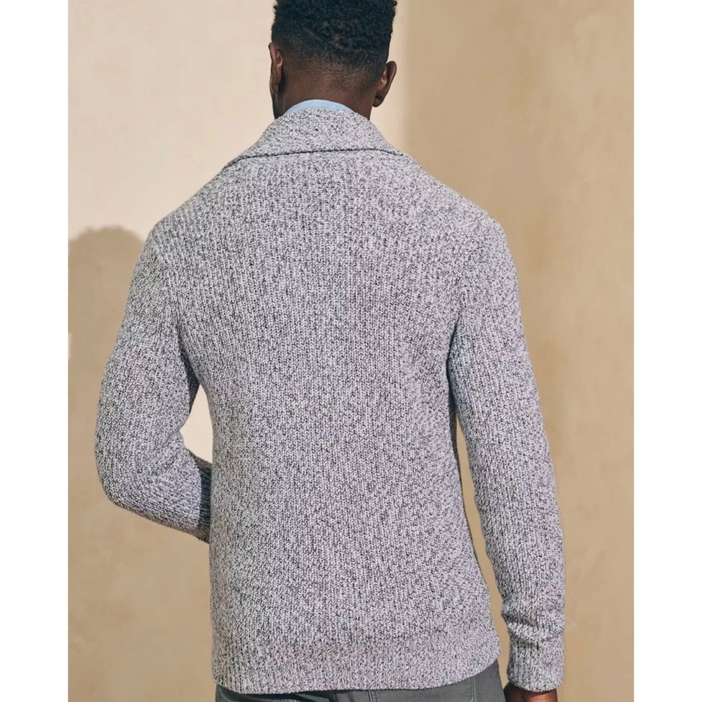 Faherty | Heather Gray Marled Cotton Cashmere Knit Cardigan ~ XL Like New - Picture 4 of 11
